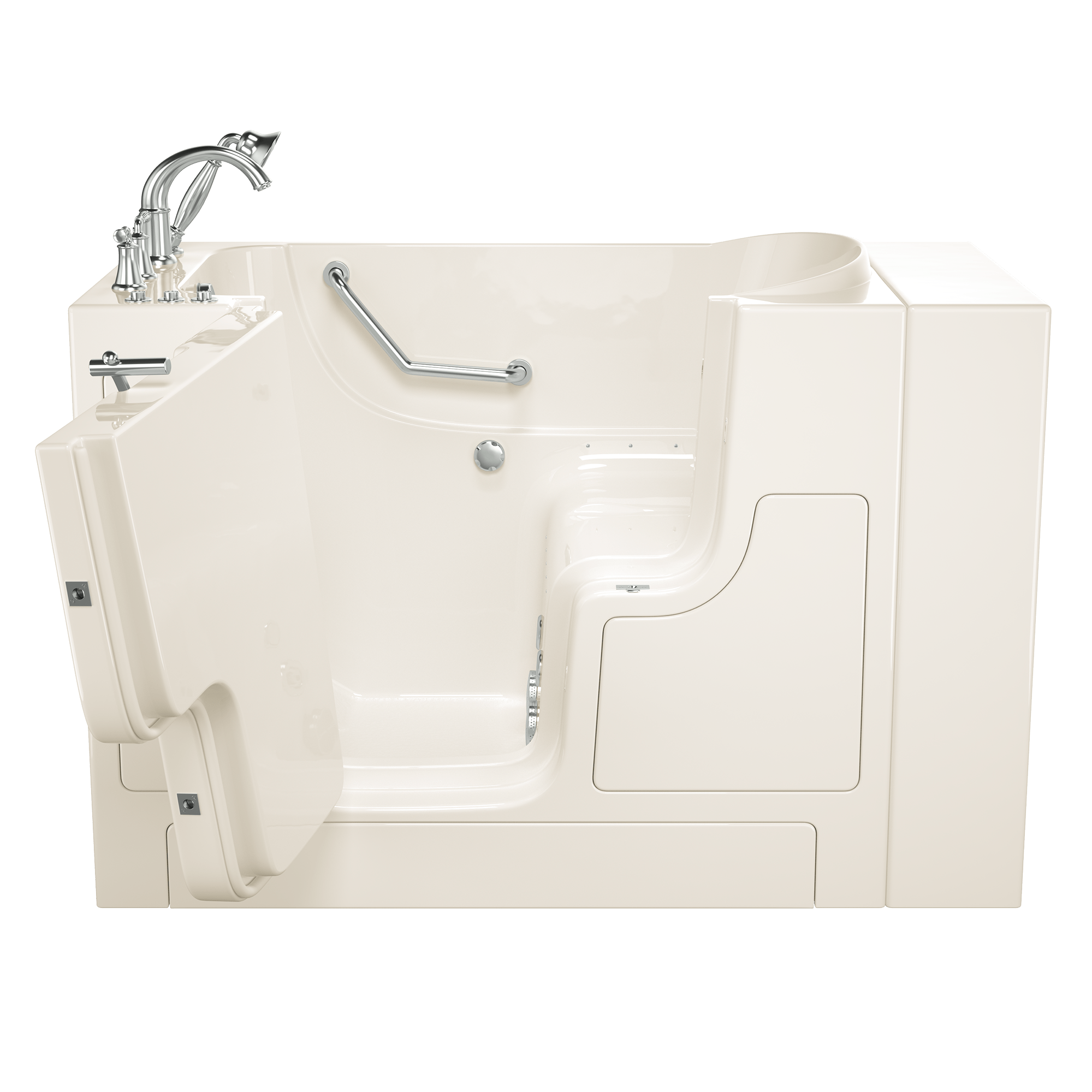 Gelcoat Value Series 30 x 52  Inch Walk in Tub With Combination Air Spa and Whirlpool Systems   Left Hand Drain With Faucet WIB LINEN